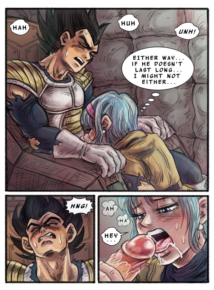 Bulma licking Vegeta's cum off his dick into her mouth Smut Explicit NSFW rugabooty